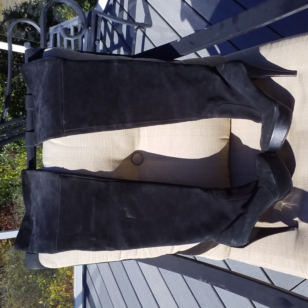Charles David Black Suede Over The Knee Boots Size 8